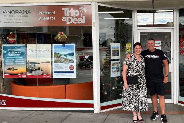 With Caroline Sage at Panorama Cruise & Travel